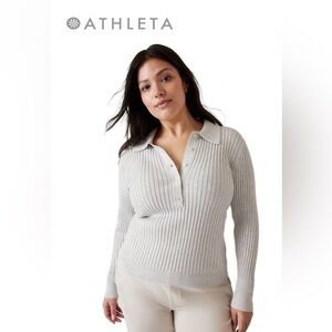 ATHLETA NWT Sweet Bay Henley Sweater Gray 2x